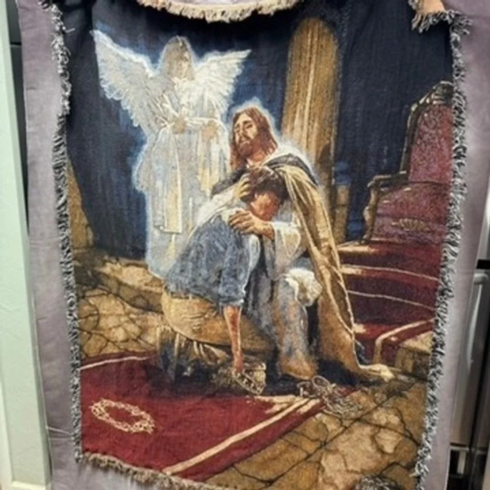 Vintage 2000 Art2See Ron DiCianni The Homecoming Tapestry Throw Blanket 65x49
